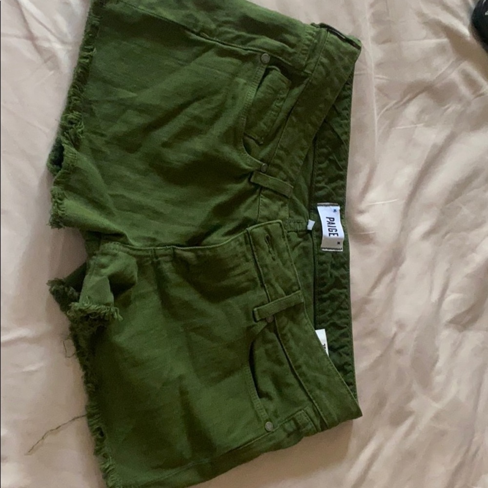 Beautiful green Paige shorts.